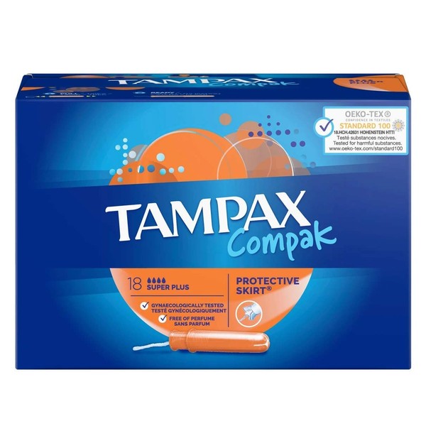 Tampax - Tampax Compak Super Plus Tampons with Applicator - 18 Pieces