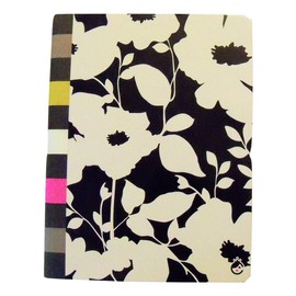 Studio C Carolina Pad College Ruled Composition Book ~ Fashionista (White Flowers on Black; 7.5" x 9.75"; 100 Sheets, 200 Pages)