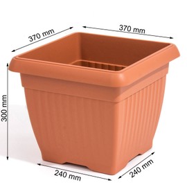 TERRA Pot 25.2 L Dimensions (mm) 370 x 370 x 300, Terracotta Colour