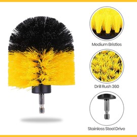 Drill Brushes Brush Attachment - 7 Pack Electric Drill Brush Kit - Great for Pool Tile, Bathroom Toilet, Ceramic Marble Car Automotive (Yellow 7 Pack)
