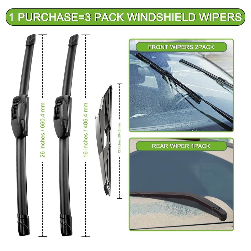 PARRATI® 3PCS Windshield Wiper Blades for RAV4 2019-2023 - Exact