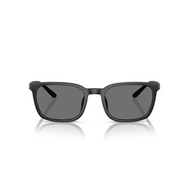 Brooks Brothers Men's BB5054U Universal Fit Rectangular Sunglasses, Matte Black/Dark Grey Polarized, 53 mm