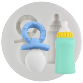 Silikonform Babyfläschchen Schnuller Fondant Backform für Polymer-Ton Tortendeko