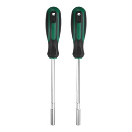 sourcing map 2pcs Metric Nut Driver 6mm Dia 150mm Round Shank CR-V 6 Point Hex Hexagon Socket Wrench Screwdriver with Non-Slip Handle for Tightening and Loosening Fasteners