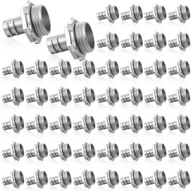 Relaxweex 50 Pack 3/8" Flex Screw-in Connector Metal-clad Cable Connectors Zinc Electrical Conduit Connector for Steel and Aluminum Cable
