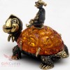Brass Amber Figurine Turtle Tortilly & Buratino Pinocchio & golden