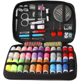 AALFA 97Set Travel Sewing Box Kit Sewing Thread Stitches Knitting Needles Tools Cloth Buttons Craft Scissor Home Organizer