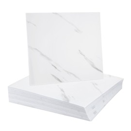 sourcing map 20pcs Peel and Stick Marble Tiles, Waterproof Wall Panel Backsplash, 12"x12" PVC Peel and Stick Shower Tiles for Bathroom, Kitchen, Living, Elegant White Design