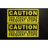 Caution This Vehicle Makes Frequent Stops Vinyl Decal (2 Pack)