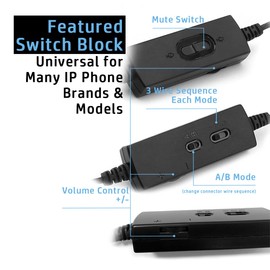 NEWASHAN Office Desk IP Phone Headset Headphone RJ9 Compatible with Avaya 1416 1608 2410 5621 9504 9608G 9611G Cisco 7821 7911 7941 7942 7945 7962 8845 8851 Volume Control Mic Noise Cancelling