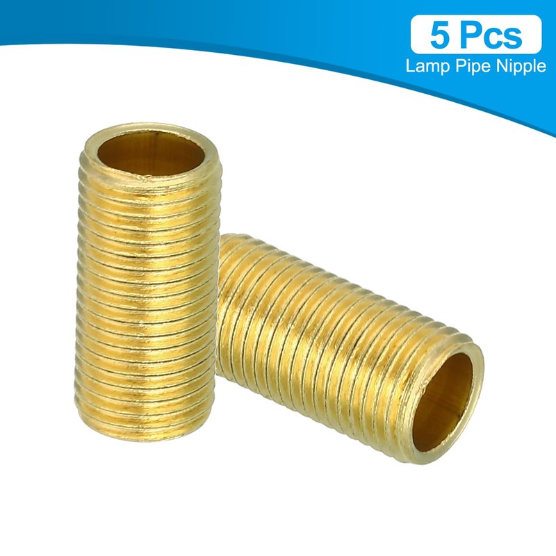 PATIKIL 5pcs M10 Thin Threaded Lamp Pipe 20mm Threaded Hollow