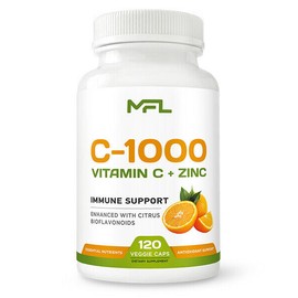 MFL VITAMIN C 1000MG + ZINC 25MG | IMMUNE SUPPORT | 120 Veggie Capsules