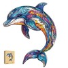 Wooden Puzzle Adults, Dolphin Unique Wooden Puzzle, Animal Shape Wooden