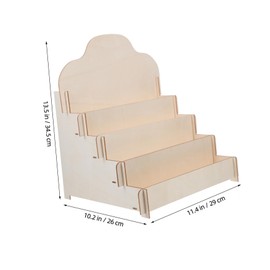 CIYODO Wooden Greeting Card Display Stand Versatile Tiered Card Holder for Postcards Stickers Tabletop Organization Stylish Desktop Accessory for Home Office Decor