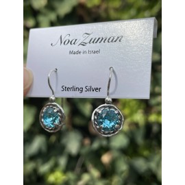 Noa Zuman Nice Noa Zuman Sterling Silver 925 Dangle Earring Blue Quartz Made in Israel NEW