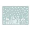 Reusable Window Sticker Christmas Winter City Skyline 1st A4 Sheet