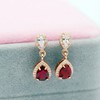 Uloveido 925 Sterling Silver Pear Cut Natural Red Garnet Teardrop