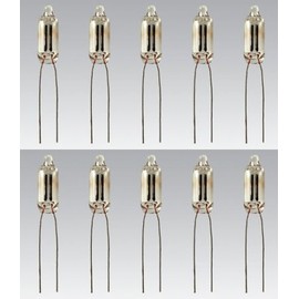 Memotronics A-1C (Amber) Bulbs, 110 V, 0.1429 W, Wire Terminal Base, T-2 Shape (Box of 10)