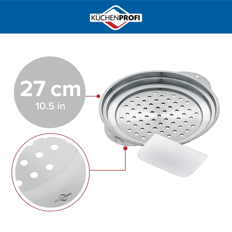 Küchenprofi Spaetzle Lid and Scraper, Stainless-Steel Dumpling Maker and Spaetzle