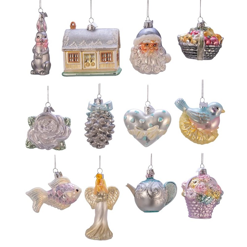 Kurt S. Adler 3 to 4.375-Inch Glass Bridal Ornament Set,