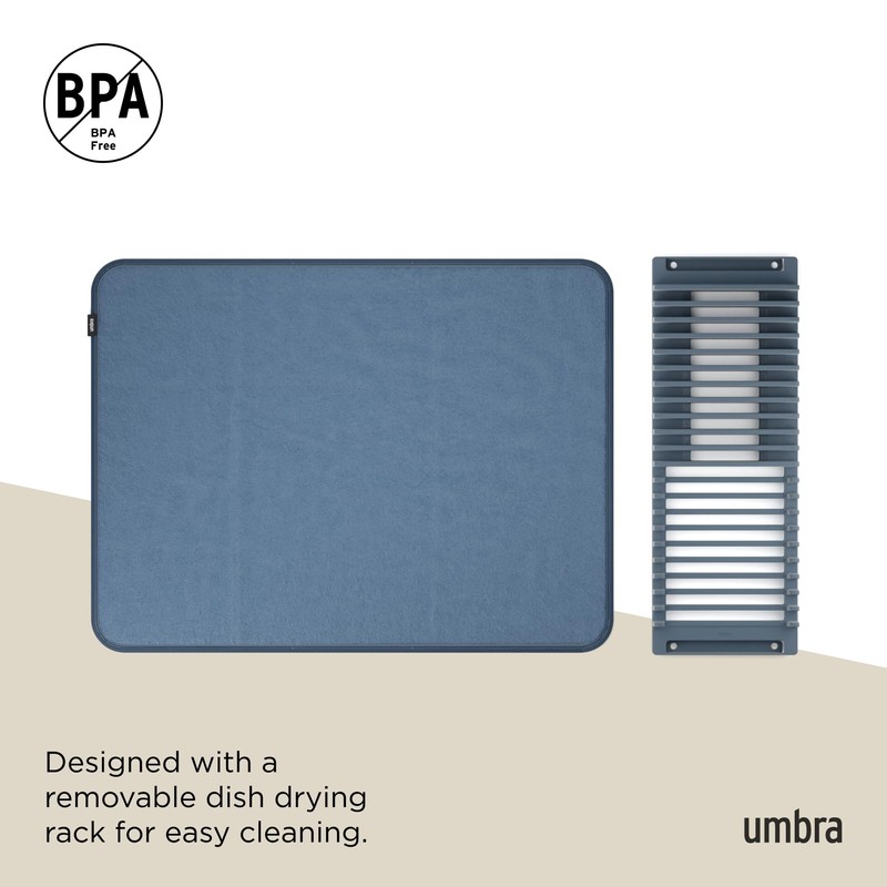 UMBRA Udry Dish Rack and Microfiber Drying Mat – Space-Saving