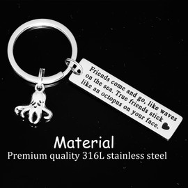 AHAETH Friendship Keychains for Women Bestie Keychain for BBF Octopus Gift Jewelry True Friendship Gifts for Women keychain