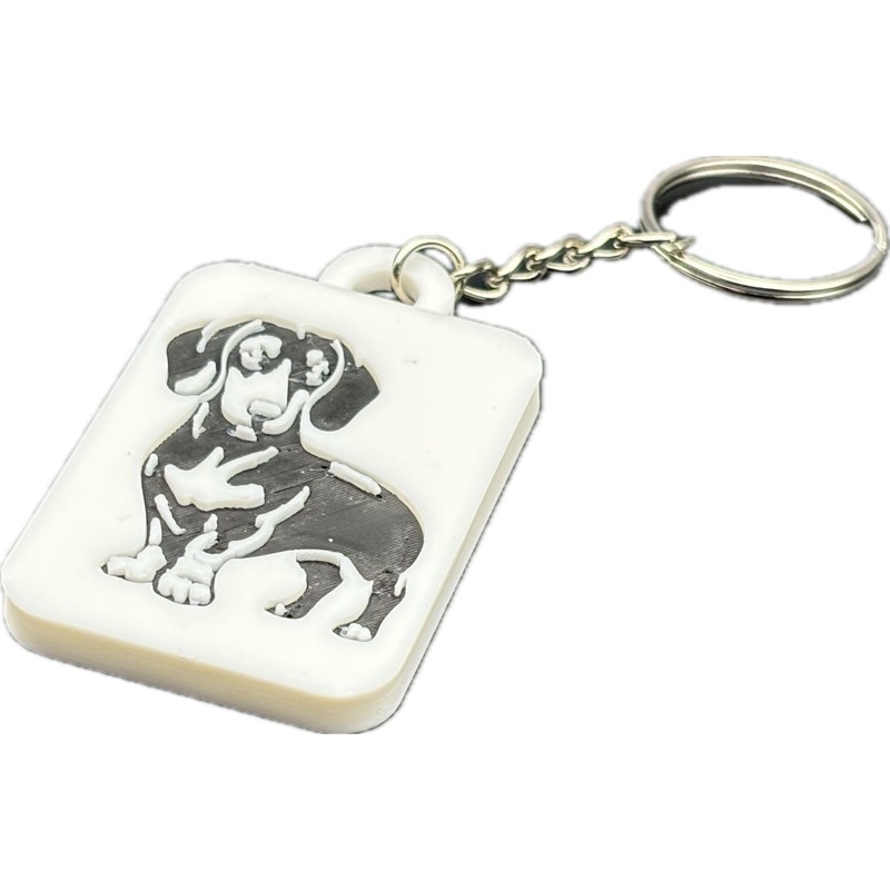 Dog and Cat 3D Printed Keychains, Decorative Zipper Pulls, Black