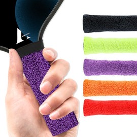 AIBLTAY Pickleball Grip Tape,5 Pack Colorful Cotton Towel Paddle Overgrip,Anti Slip Absorbent Sweatband Tape for Tennis,Badminton Racket Handle (Color 2)