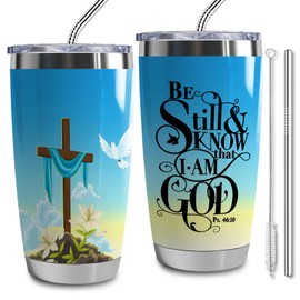 LLKJHGE Christians Gifts Tumbler for Women Men,20 oz Stainless Steel Insulated Tumblers with Lid,Christmas, Mothers Day, Birthday Day Gifts For Friends Family (be still know that i am god)