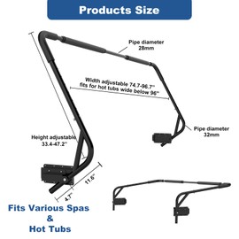 TOCRETOARE Hot Tub Cover Lifter, Spa Cover Lift, Hot Tub Cover Lift Removal System Height and Width Adjustable, Fit for Most Spa Hot Tubs