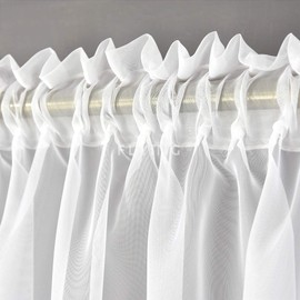 Top Ready-Made Voile Curtain Top Design Set Curtains with Ruffle Tape Curtain Kitchen White Short Beautiful Kitchen Curtain with Ruffle Tape LB-237