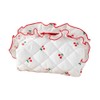 Quilted Travel Cosmetic Bag Organizer Stylish Cherry Print Makeup Pouch
