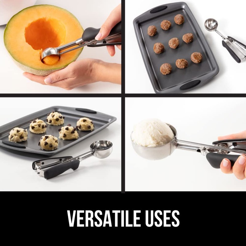 Gorilla Grip Premium Stainless Steel, Spring-Loaded Scoop for Fruit, Cookie
