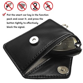 JNNJ Car Key Fob Protector Pouch, Fireproof Waterproof Anti Theft Shielding Auto RFID Key Fob Protection Signal Blocking Bag Pouch Case, Universal Laptops & Tablets(Black)