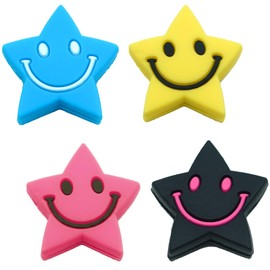 Tannius Tennis Racket Vibration Dampener, 3 Designs(4-6 Packs), Racket String Shock Absorber, Great Tennis Gift (4 Stars)