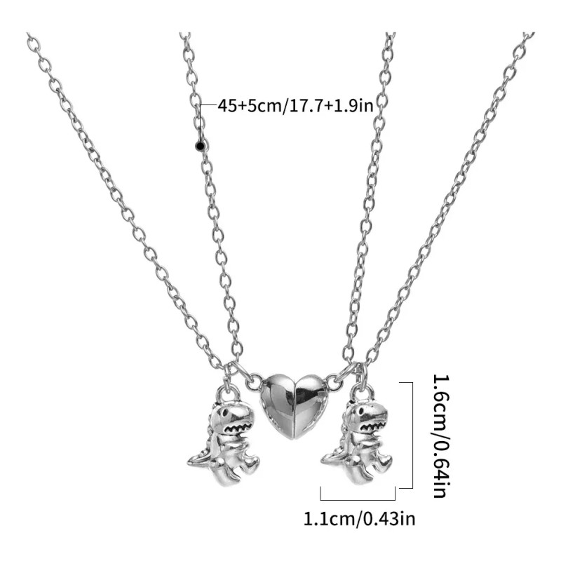 Deluxe 2x Collares Dinosaurios Iman Pareja Colgante Hombres Mujeres