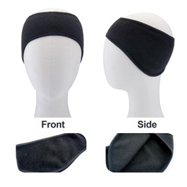 Cretty-Meet 2 PCS Fleece Ear Warmers for Men Women, Soft Earmuffs Comfortable Winter Headband Ear Muffs Warm Ear Covers for Cold Weather Running Cycling Ski (Black)