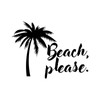 Beach, Please Decal Notebook Car Laptop 5.5" (Black)