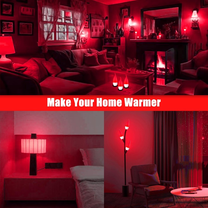 Bestview LED Flame Effect Light Bulbs,3 Modes Flickering Light Bulbs,