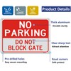 No Parking Do Not Block Gate Signs, Metal Reflective 10"