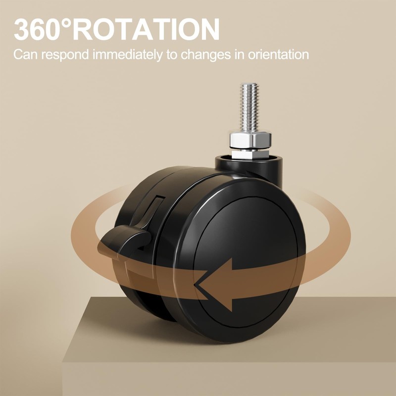 JOY worker Lockable Stem Caster Wheels Set of 4, Metric