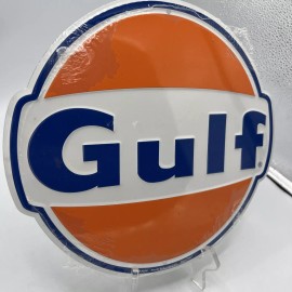 Gulf Gasoline Metal Sign Garage Vintage Style Oil Bar Pub 11.5” Man Cave Shop