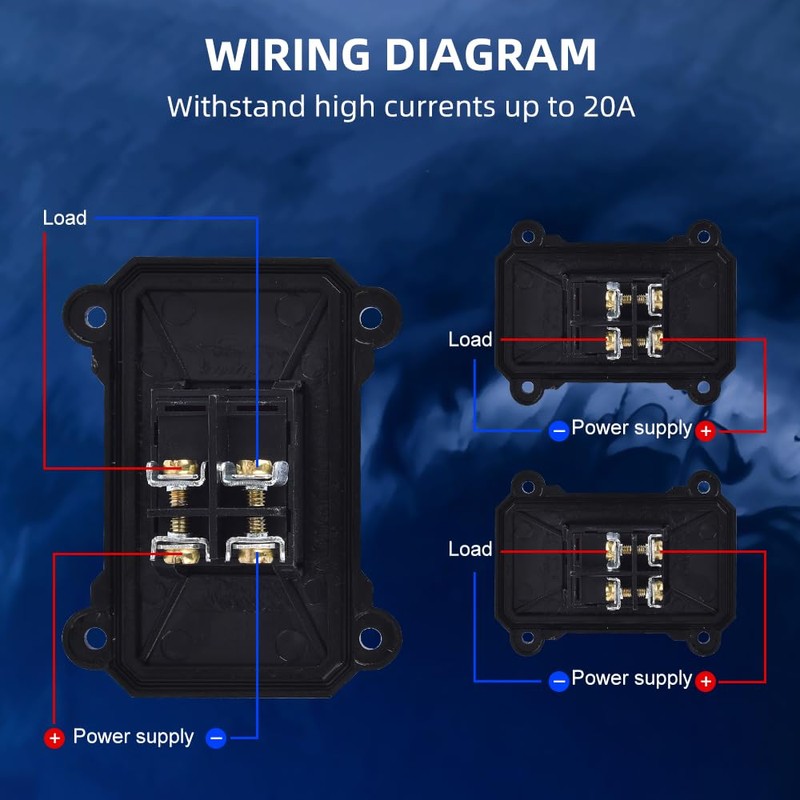 Waterproof Inline Cord Switch, CNAODUN 12V DC 20A On Off