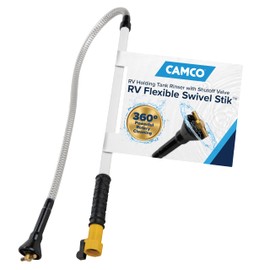 Camco RV Holding Tank Swivel Stik Rinser - Features Powerful Rotary Cleaning Action & 34-Inches of Flexible Reach - Equipped with 1/4 Turn Shutoff Valve & Ergonomic Easy Grip Handle (40074)