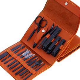High-end promotional home nail care tools, nail clippers set, full set, color/brown / 고급판촉 가정용 네일케어도구 손톱깍이세트 풀세트 색상/브라운