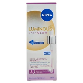 NIVEA Luminous630 Skin Glow Gesichtsserum für sofortige Leuchtkraft, 30 ml, feuchtigkeitsspendendes Anti-Fleckenserum für einen ebenmäßigen und strahlenden Teint, Gesichtsserum mit Niacinamid, Aloe