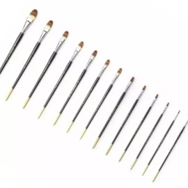 Hwahong 온가지사 화홍 화붓 848 30호 평 1개입 화방붓 그림붓 미술붓 Hong's 848 Size 30 Flat Brush for Art Painting, 1 Piece
