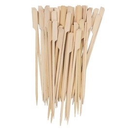 Bamboo Wooden Catering Paddle Skewers Disposable Finger Food Cocktail BBQ for Appetizers,12cm, Bulk Pack