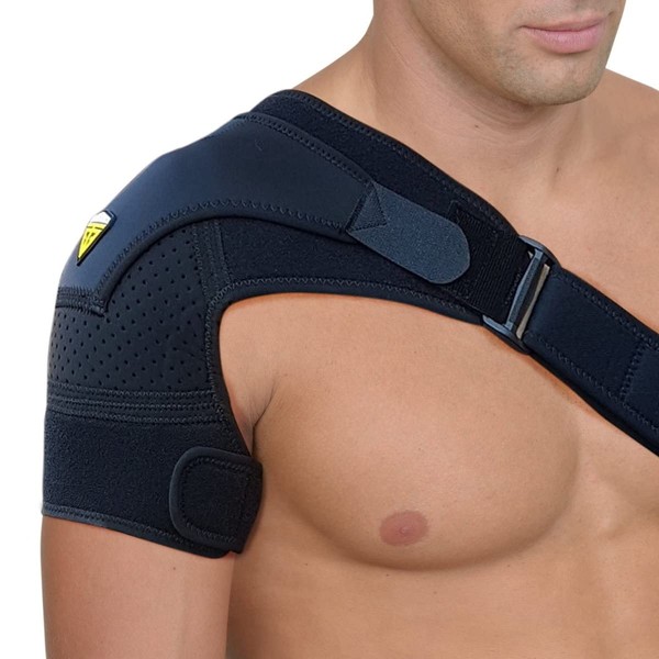 Shoulder Brace for Torn Rotator Cuff - 4 Sizes - Shoulder Pain Relief, Support and Compression - Sleeve Wrap for Shoulder Stability and Recovery - Fits Left and Right Arm, Men & Women (Black, XX-Large)