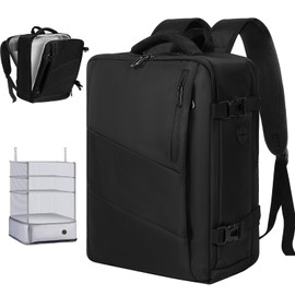 Travel Backpack 40x20x25/45x36x20 for Ryanair Easyjet Hand Luggage Airplane - Lightweight Backpack, Cabin Luggage for Air Travel, black, carry-on luggage for ryanair